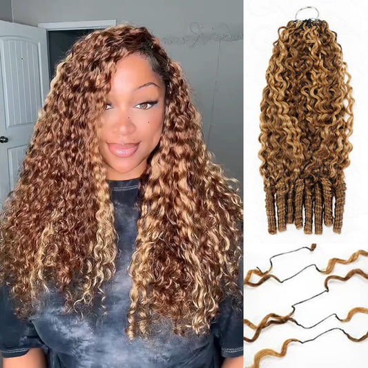 Knotless Highlight Burmese Curly Crochet Braid Human Hair For Miracle Knots Feather Soft for Easy Install