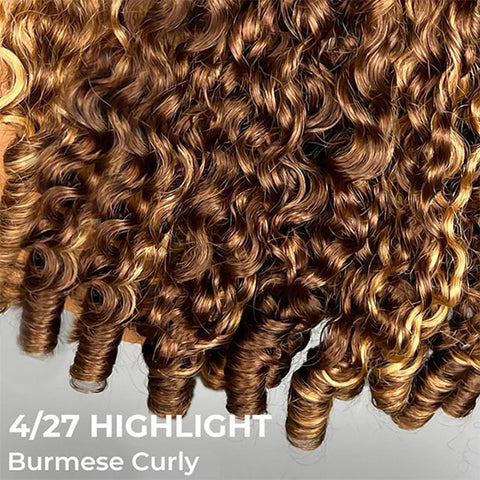 Vshow Ombre Highlight Burmese Curly Hair Wear Go Glueless Wigs 10X6 Pre Cut Lace Wigs With Drawstring