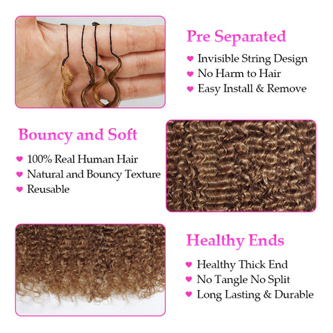 Ombre Highlight Kinky Curly Crochet Hair Extensions Cheap Colored Kinky Curly Crochet Braid Human Hair Pre Seperated Feather Soft