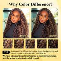 VSHOW Kinky Curly Hair Highlight Wig Wear Go Wigs Glueless 4x6 HD Lace Wigs 180% Density