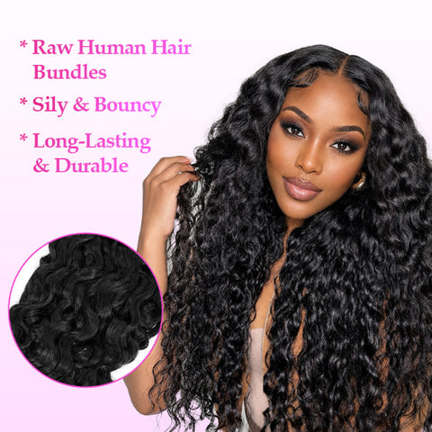 Vshow Hair Indian Curly Human Hair Bundles Double Weft Curly Hair 1/3/4Pcs Full& Natural 100g Human Hair Defined Twist Curly