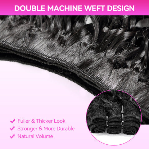 Vshow Hair Indian Curly Human Hair Bundles Double Weft Curly Hair 1/3/4Pcs Full& Natural 100g Human Hair Defined Twist Curly
