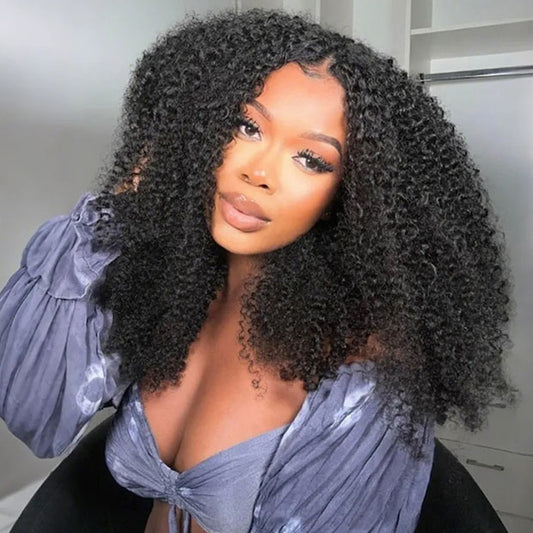 Bleached Knots Kinky Curly Wear Go Glueless Human Hair Wigs 9x6 T Part Lace Wigs For Beginners