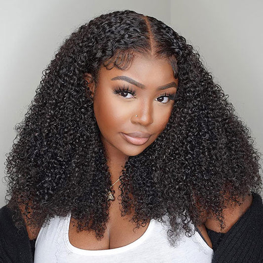 Bleached Knots Kinky Curly Wear Go Glueless Human Hair Wigs 9x6 T Part Lace Wigs For Beginners