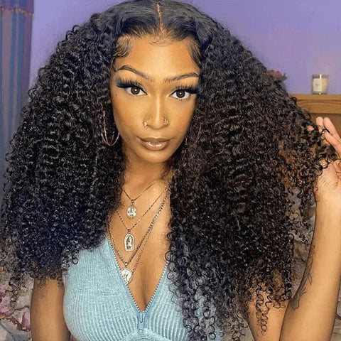 Pre-cut Lace Kinky Curly Wear Go Wigs 100% Human Hair Wigs 4x6 HD Lace Wigs