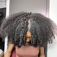 VSHOW Glueless Wigs V Part Kinky Curly Wig No Leave Out Thin Part Human Hair Wig Beginner Friendly