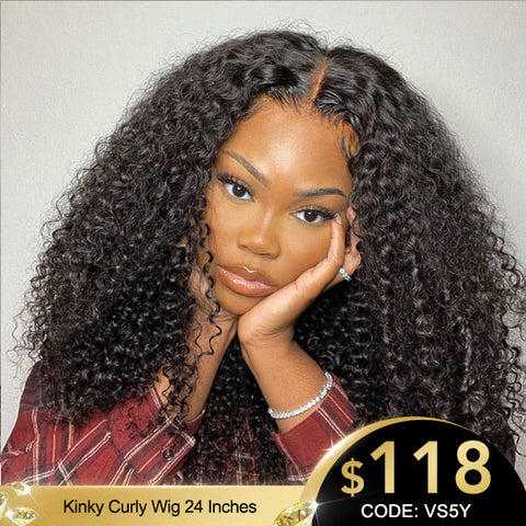 Kinky Curly 4x4 Lace Closure Wigs Transparent Lace Human Hair Wigs Natural Hairline