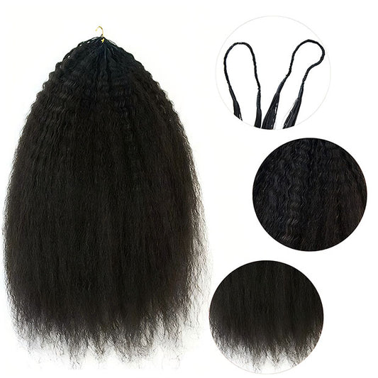 Kinky Straight Crochet Human Hair Pre Separated Knotless Hair Extensions Reusable Feather Soft