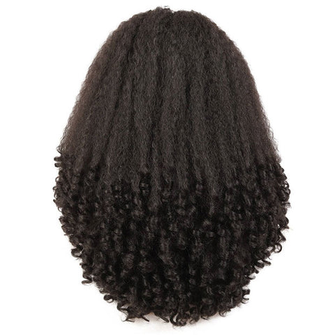 Vshow Kinky Straight Burmese Curly Human Hair Half Wigs 250% Density With Drawstring Natural Blend Wigs