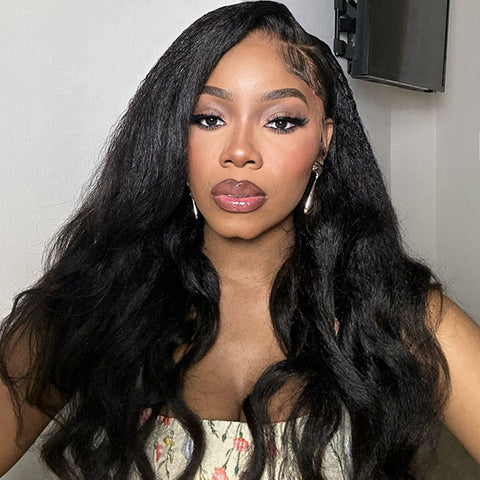 VSHOW Kinky Straight Pre Cut Lace Front Wigs 13x4 13x6 Guleless Human Hair Wigs With Drawstring
