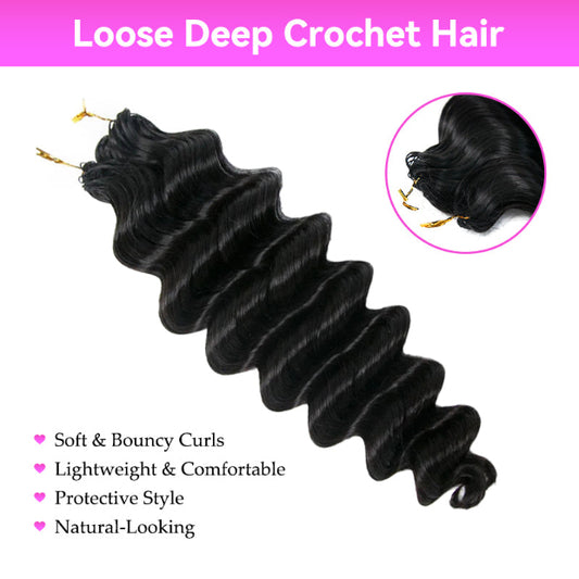 Loose Deep Wave Crochet Braid Human Hair Extensions Pre Seperated Feather Soft 50g/Piece Loose Curly Human Hair Braid Hair For Women Easy Install Hair Pieces