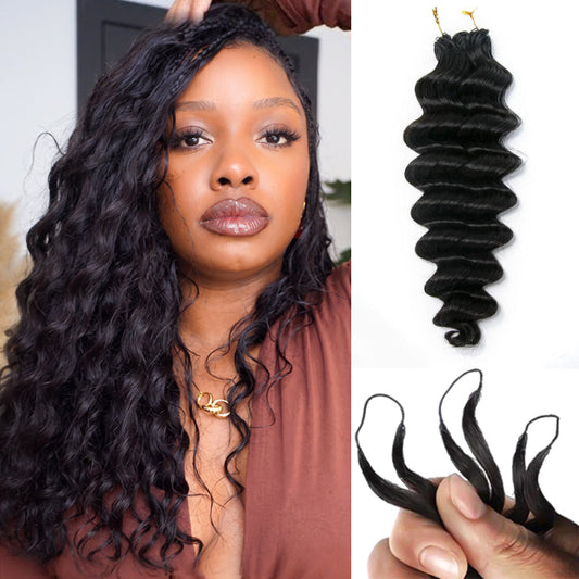 Loose Deep Wave Crochet Braid Human Hair Extensions Pre Seperated Feather Soft 50g/Piece Loose Curly Human Hair Braid Hair For Women Easy Install Hair Pieces