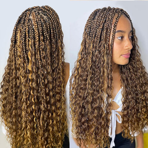 Ombre Highlight Deep Wave Hair Bulk For Boho Braiding Human Hair Styles No Weft Curly Hair Weaving