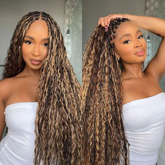 Ombre Highlight Deep Wave Hair Bulk For Boho Braiding Human Hair Styles No Weft Curly Hair Weaving