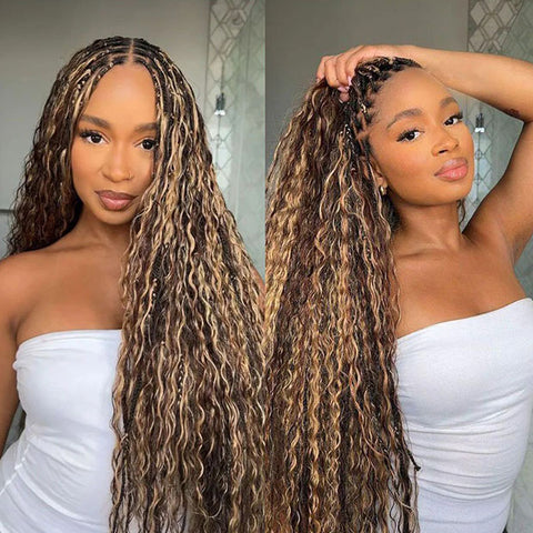 Ombre Highlight Deep Wave Hair Bulk For Boho Braiding Human Hair Styles No Weft Curly Hair Weaving
