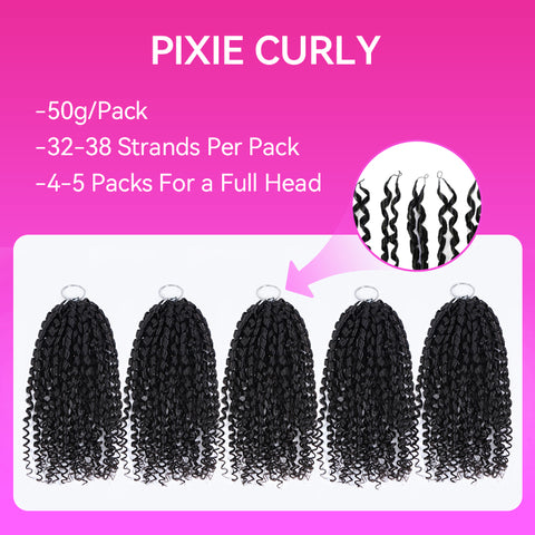 Vshow Pixie Curly Raw Crochet Natural Human Hair Extensions Miracle Knots Crochet Braids Pre Separated Feather Soft Hair Piece for Women Protective Hairstyle
