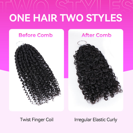 Vshow Pixie Curly Raw Crochet Natural Human Hair Extensions Miracle Knots Crochet Braids Pre Separated Feather Soft Hair Piece for Women Protective Hairstyle