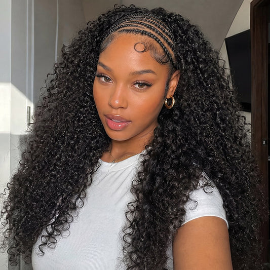 Vshow Pixie Curly Raw Crochet Natural Human Hair Extensions Miracle Knots Crochet Braids Pre Separated Feather Soft Hair Piece for Women Protective Hairstyle