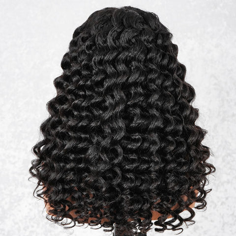 Pre Wand Curls Kinky Straight Wigs  250% Density 3 In 1 Half Wigs For Beginners Flip Over Human Hair Wig