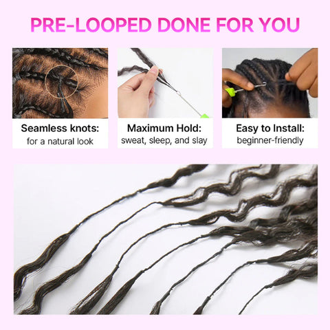 Knotless #30 Brown Burmese Curly Crochet Braid Hair For Miracle Knots Invisiable String Feather Soft Light Weight
