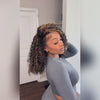 Vshow 3 In 1 Drawstring Half Wigs Kinky Curly Highlight Color Human Hair Wigs Flip Over Wig