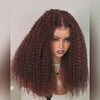 Vshow Reddish Brown Kinky Curly Hair Glueless Wear Go Wigs Pre-cut Lace 4x6 Wig