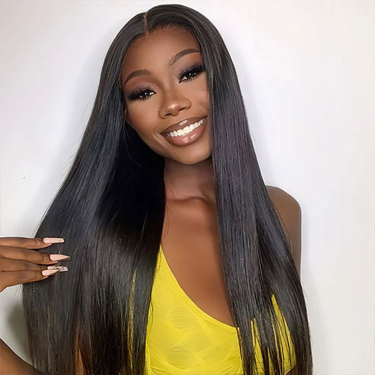 Straight Hair 9X6 Lace T Part Wigs Cheap Wear Go Glueless Human Hair Wigs 250% Density