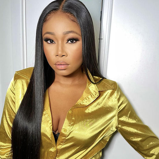 Clearance Sale Straight Hair 7x5 Pre Cut Lace Wear Go Glueless Wigs 180% Density Bleached Knots Wigs For Women