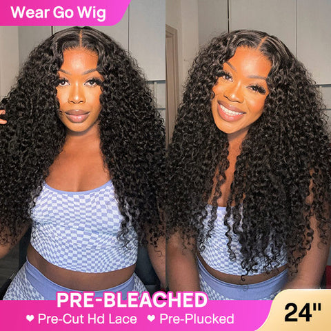 Vshow Glueless 10x6 Lace Front Wigs Deep Wave Wear Go Wig Human Hair Bleached Knots 180% Density