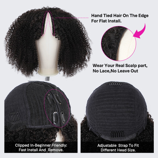 v part wig cap details