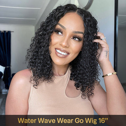 Bob Wigs Water Wave Wear Go Glueless Wigs 4x6 HD Lace Closure Wigs