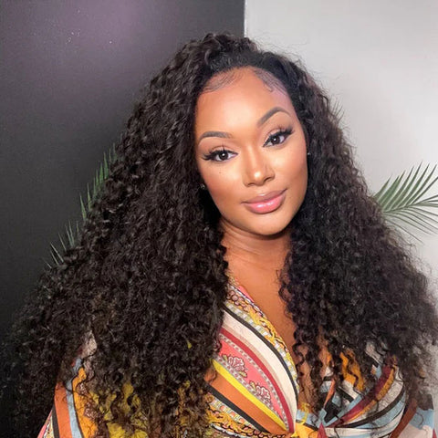3 In 1 Half Wigs Water Wave Flip Over Human Hair Wigs Full Machiine Made Wigs With Natural Hairline