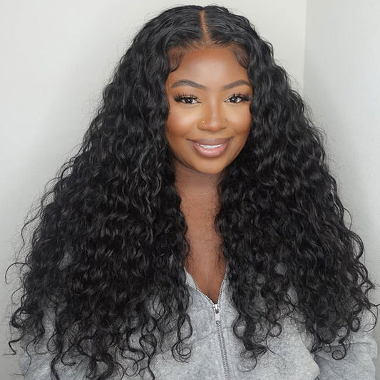 VSHOW Water Wave Glueless Human Hair Wigs Pre Everything Wear Go Wigs For Women HD Lace Front Human Hair Wigs With Drawstring