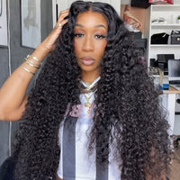 VSHOW Water Wave Mini Bleached Knots Wear Go Wigs 7x5 Larger HD Lace Wigs For Women