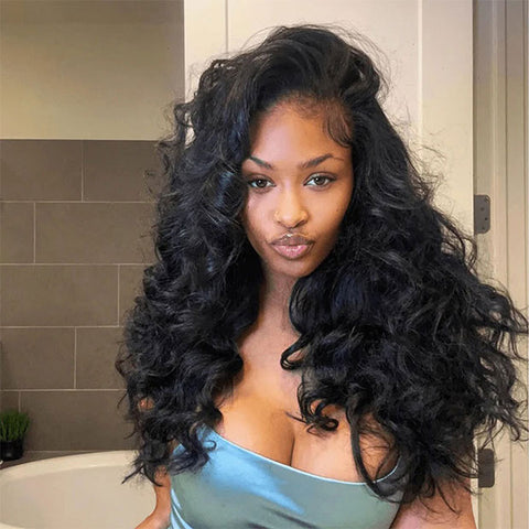 Vshow 9x6 T Part Lace Layered Yaki Body Human Hair Wigs Butterfly Cut Body Wave Wear Go Glueless Wigs