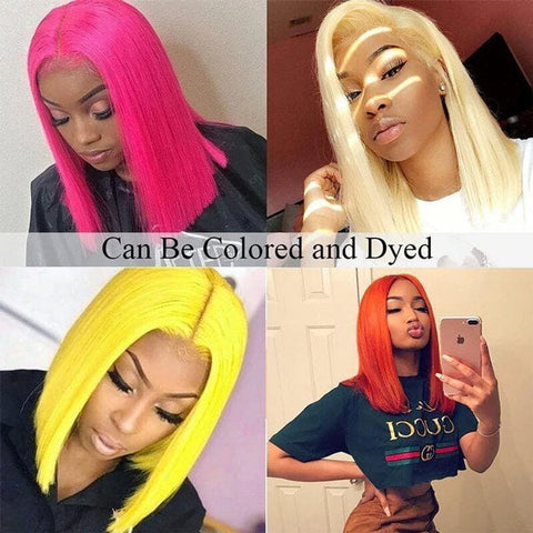 VSHOW HAIR Blonde Human Hair Wigs Can be Dyed