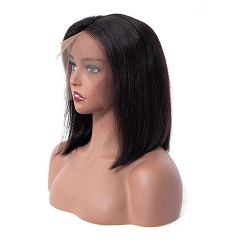 VSHOW Bob Straight Human Hair Lace Front Wigs Natural Black Short Wigs That Look Real