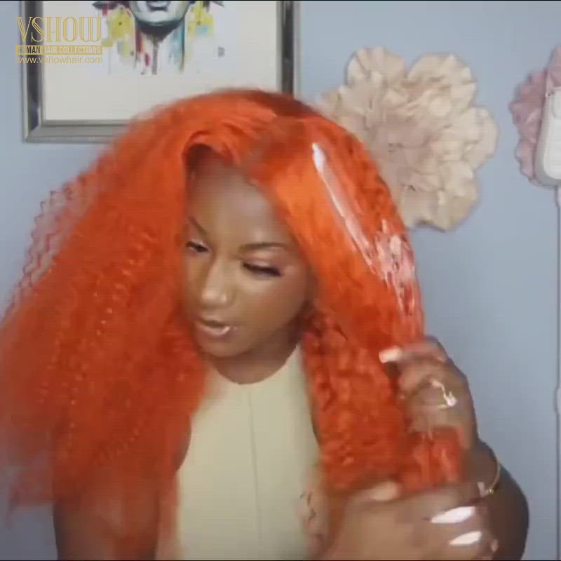 orange kinky curly hair video