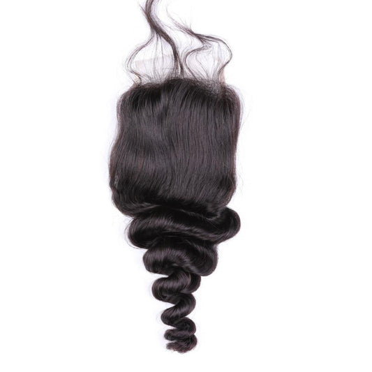 VSHOW HAIR 100% Virgin Human Hair Loose Wave 4x4 6x6 Lace Closure Natural Black