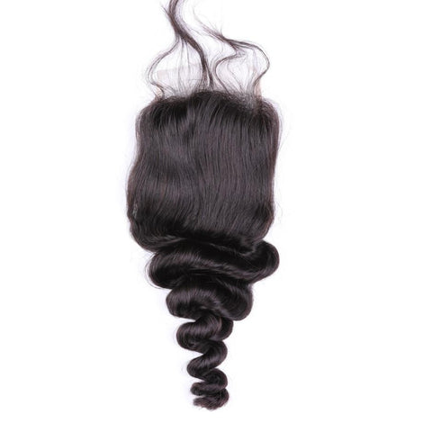 VSHOW HAIR 100% Virgin Human Hair Loose Wave 4x4 6x6 Lace Closure Natural Black