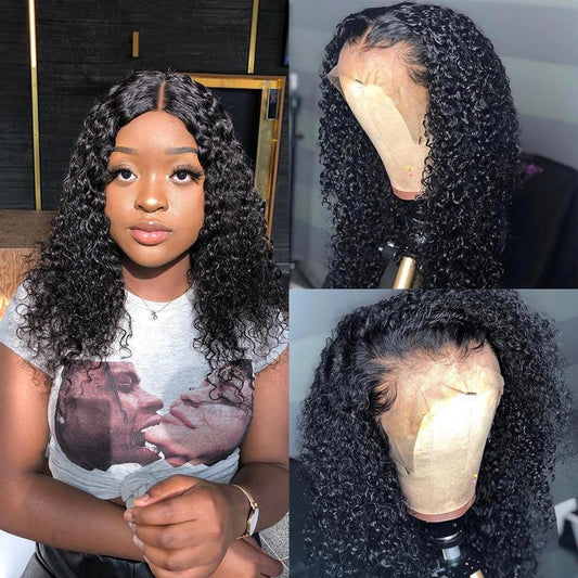 VSHOW 13x4/13x6 Transparent Lace Front Human Hair Wigs Curly Human Hair Wig Kinky Curly Lace Front Wig