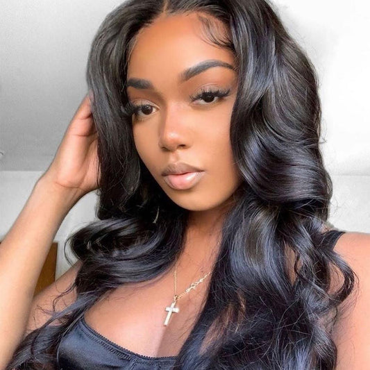 VSHOW HAIR Premium 9A Brazilian Human Virgin Hair Body Wave 3 Bundles with Pre Plucked Closure Deal Natural Black