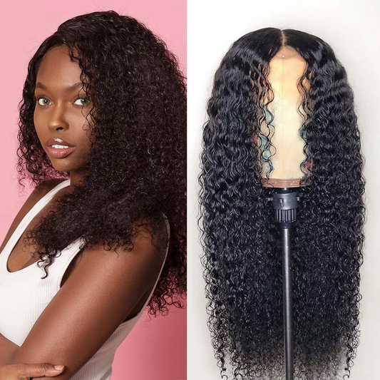 VSHOW Full Lace Wig Kinky Curly Human Hair Wigs Pre Plucked Curly Wigs for Women