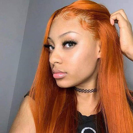 VSHOW Ginger Color Lace Front Wigs Straight Human Hair Wigs For Sale