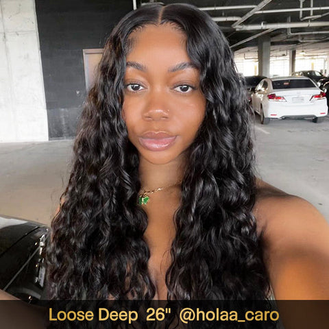 VSHOW Loose Deep Wave Hair 4x6 Pre-cut HD Lace Wigs Wear Go Glueless Wigs 180% Density