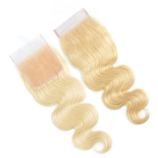 VSHOW HAIR Human Virgin Hair #613 Blonde Body Wave 3 or 4 Bundles with Closure