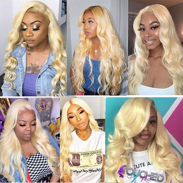 Honey Blonde Hair Body Wave Hair Styles 613 Hair Color Lace Front Human ...