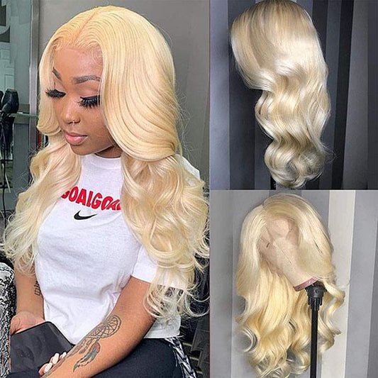 VSHOW Honey Blonde Hair Body Wave Hair Styles 613 Hair Color Lace Front Human Hair Wigs 180% Density