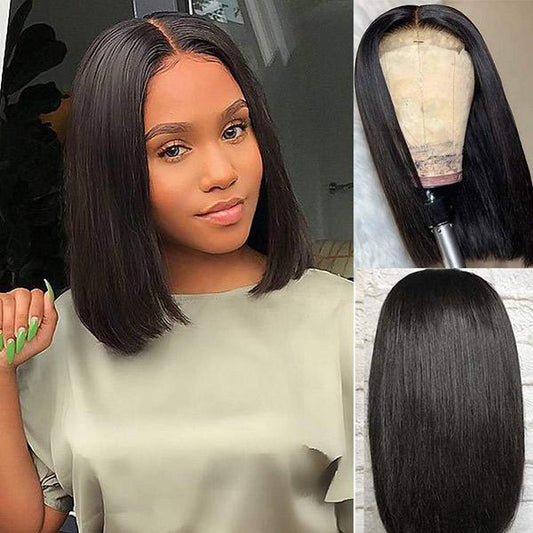 VSHOW Bob Straight Human Hair 4x4 Lace Wigs Short Wigs That Look Real