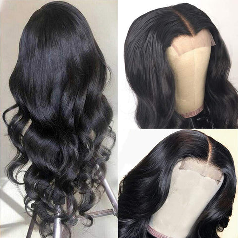 VSHOW Body Wave Wig Natural Hairline 4x4 Lace Closure Wigs Human Hair Wavy Lace Frontal Wigs
